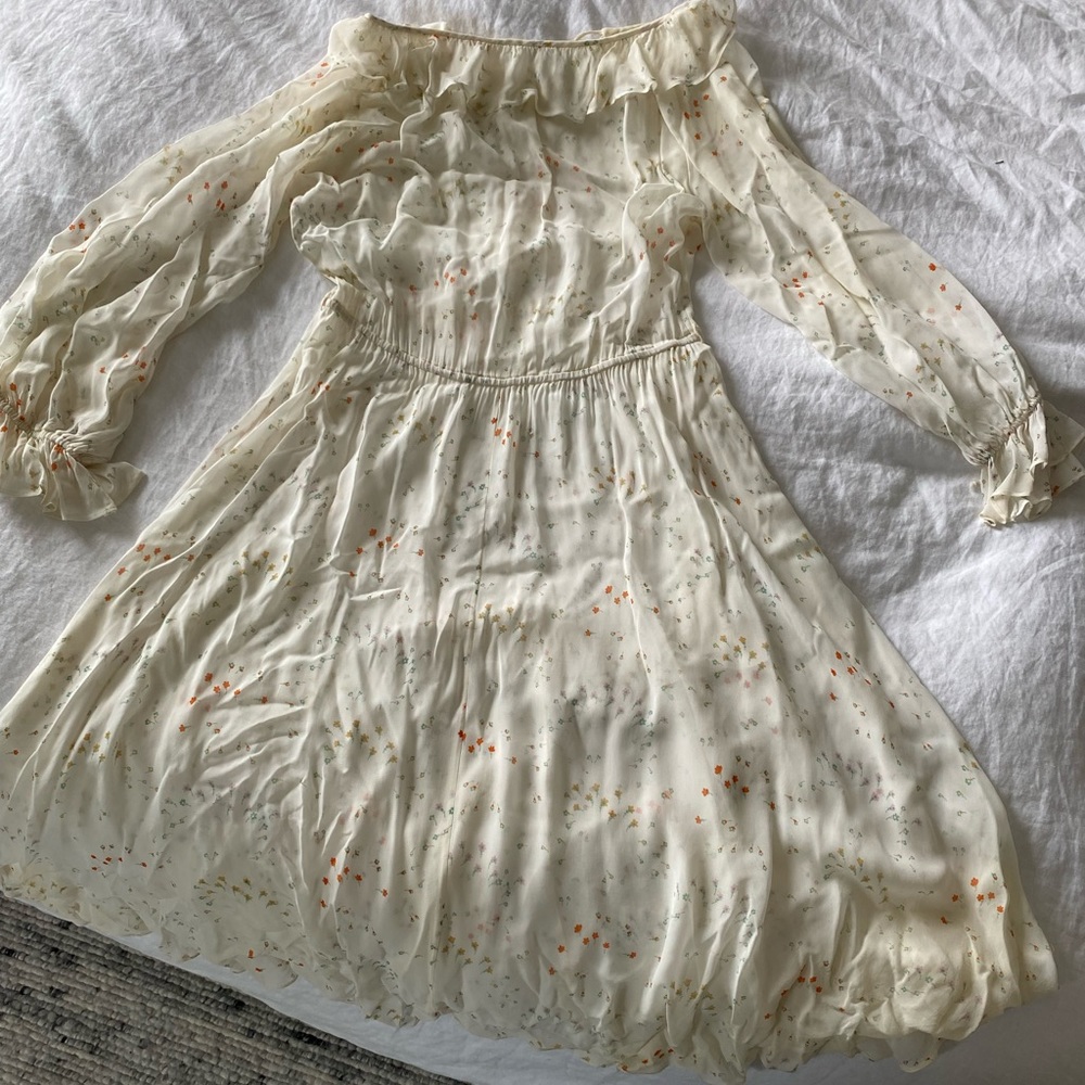 Cottagecore Vintage 60s Gauze Floral Dress